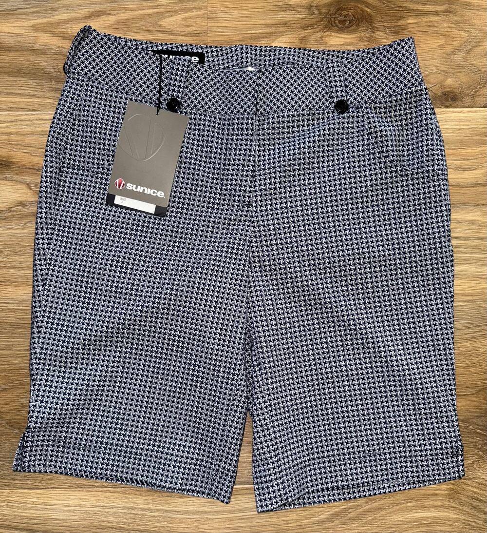 SUNICE Norah navy blue/white Plaid Walking Shorts - size 2